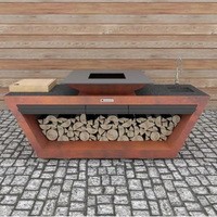 Фото Кухонний блок з коліщатками Quan Garden Art Premium коричневий з системою водопостачання QN91069
